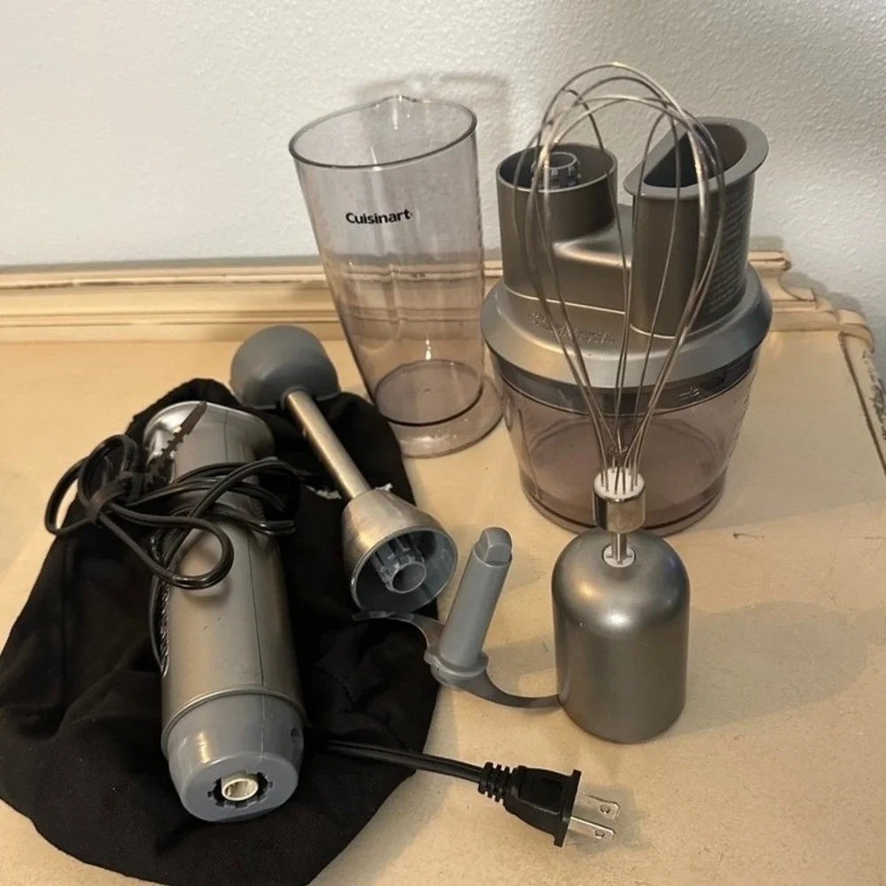 Cuisinart Smart Stick Immersion Hand Blender Metallic Silver Food Processor Set